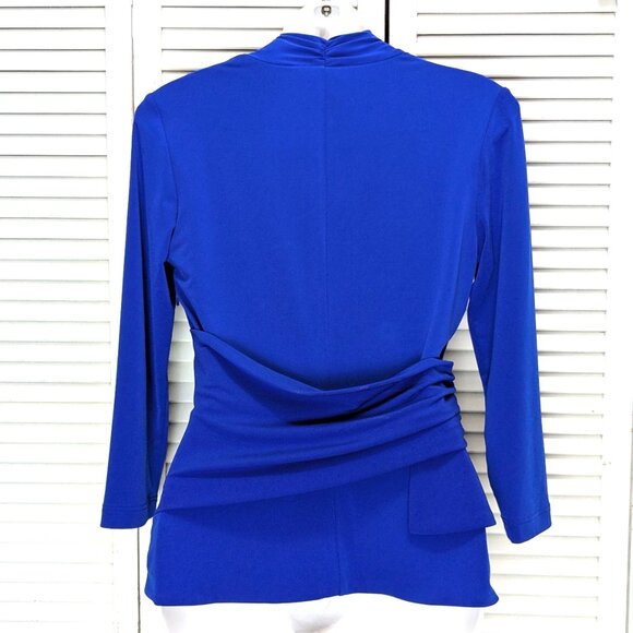 The Fold London Belleville WomensTop Small Royal Blue Knit Long Sleeve Blouse - Picture 5 of 16